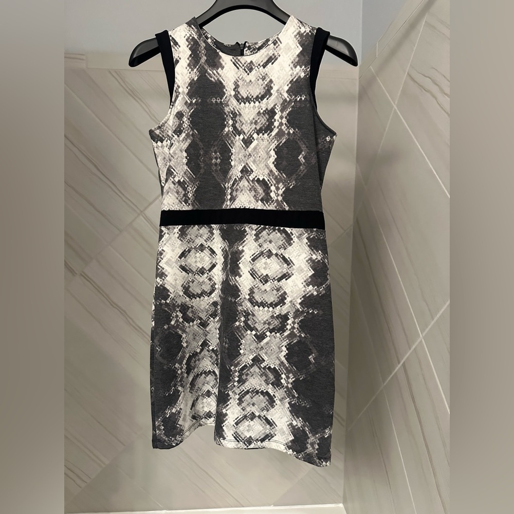 Super Soft Black and Gray Snake Print Dress